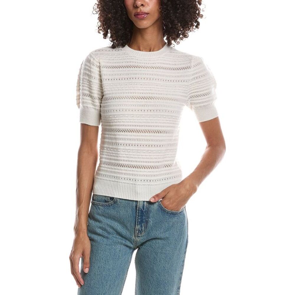 Brodie Cashmere Womens  Textured Talyor Shirt, Beige